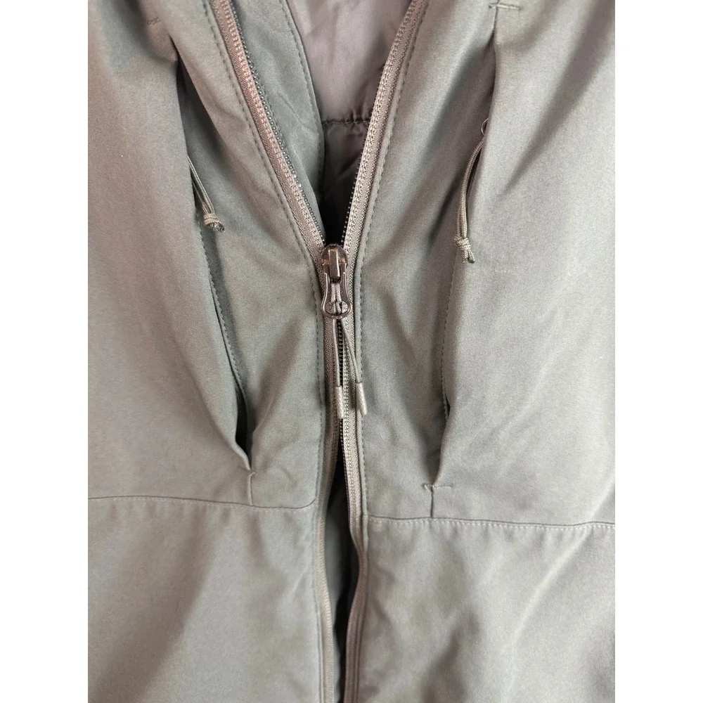 THE NORTH FACE Mens M Green Hooded Full Zip Outdoor Jacket Fleece Lined Flawed